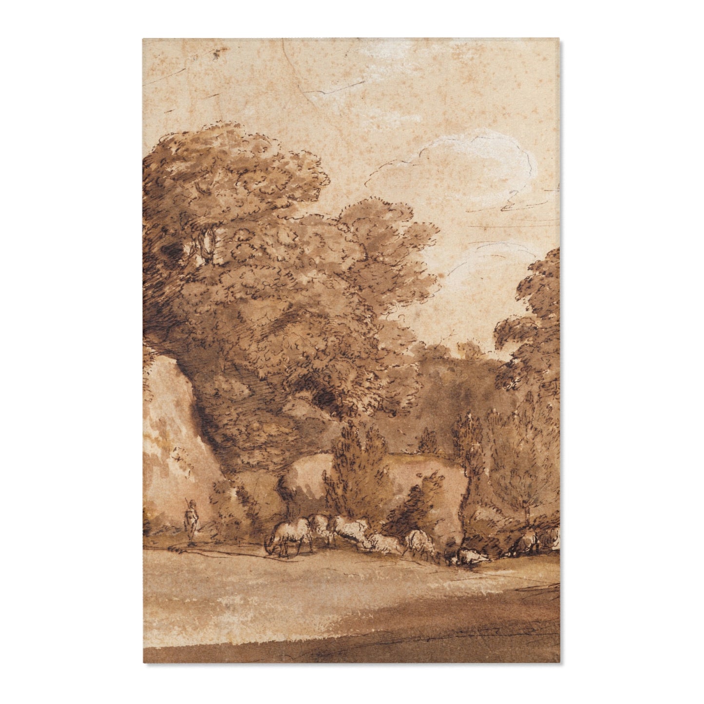 Claude Lorrain - A Rocky Hillside | Area Rug