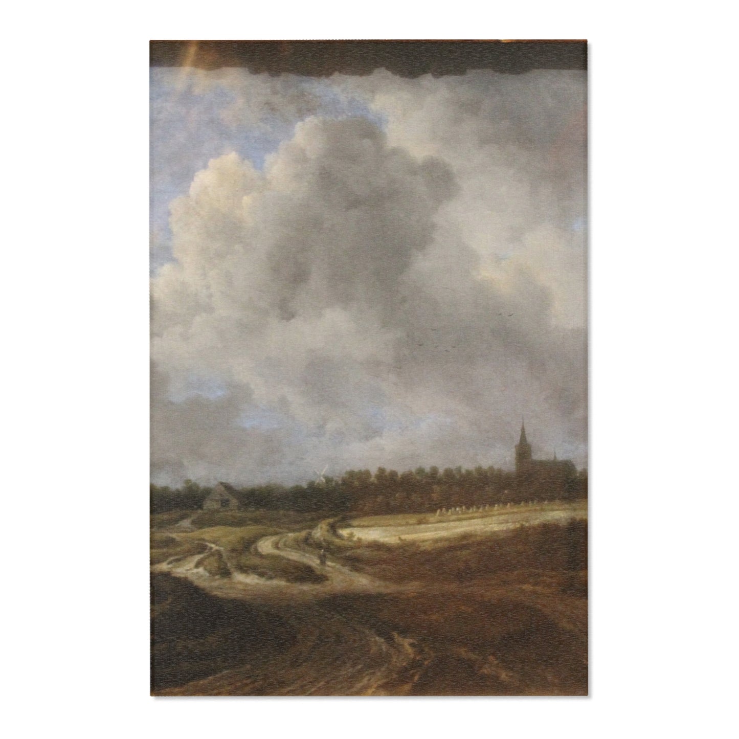 Dresden, Gemäldegalerie Alte Meister, Jacob van Ruisdael, ein Walddorf hinter Dünen | Area Rug