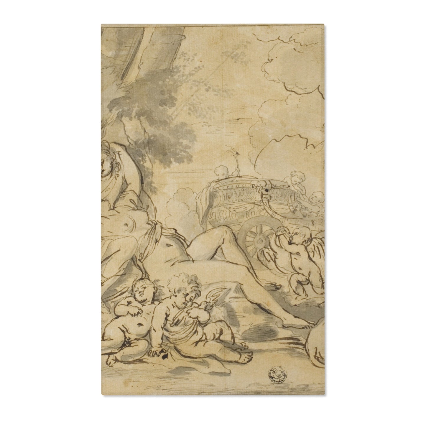 Nicolas Poussin - Figures, Chariot and Dog | Area Rug