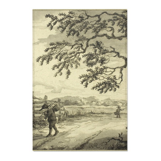 Figures with Baskets on Road (style of Ruisdael) Area Rug