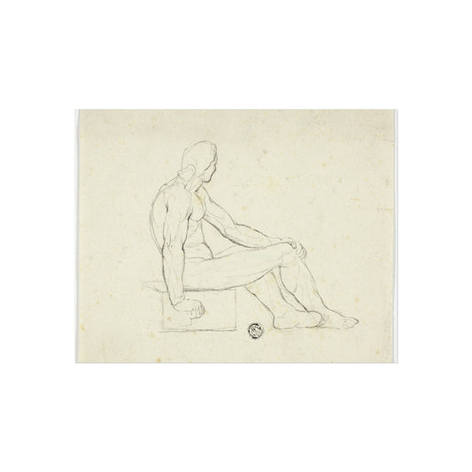 Seated Male Nude (style of Jacques Louis David) Fine Art Poster