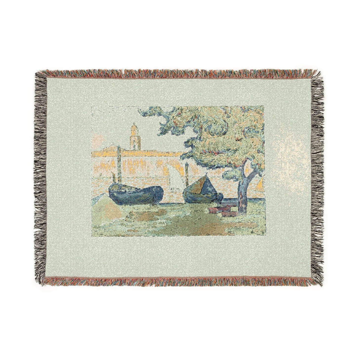 Paul Signac - The Port of St. Tropez II, from the seventh album of L'Estampe originale | Woven Tapestry Blanket