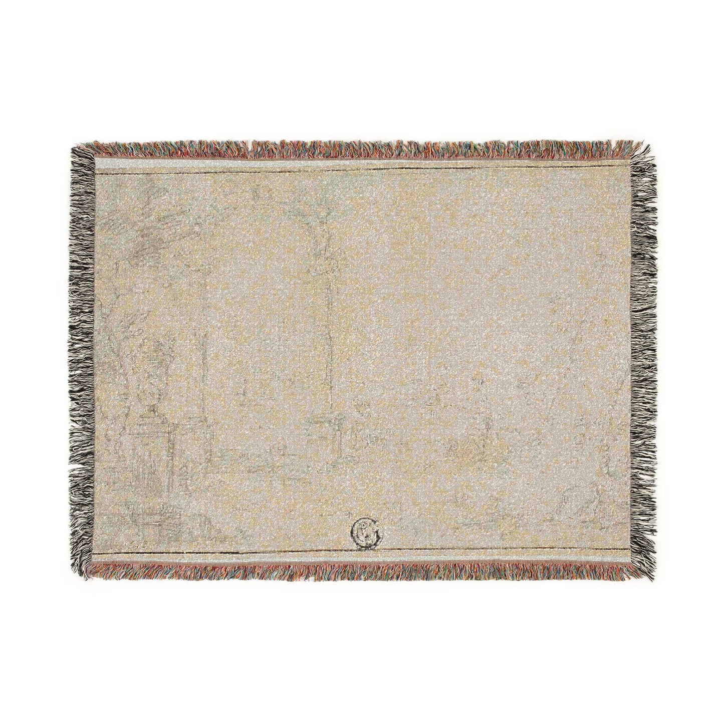 Style of Francesco Guardi - Ruins in a Park, Two Figures | Woven Tapestry Blanket