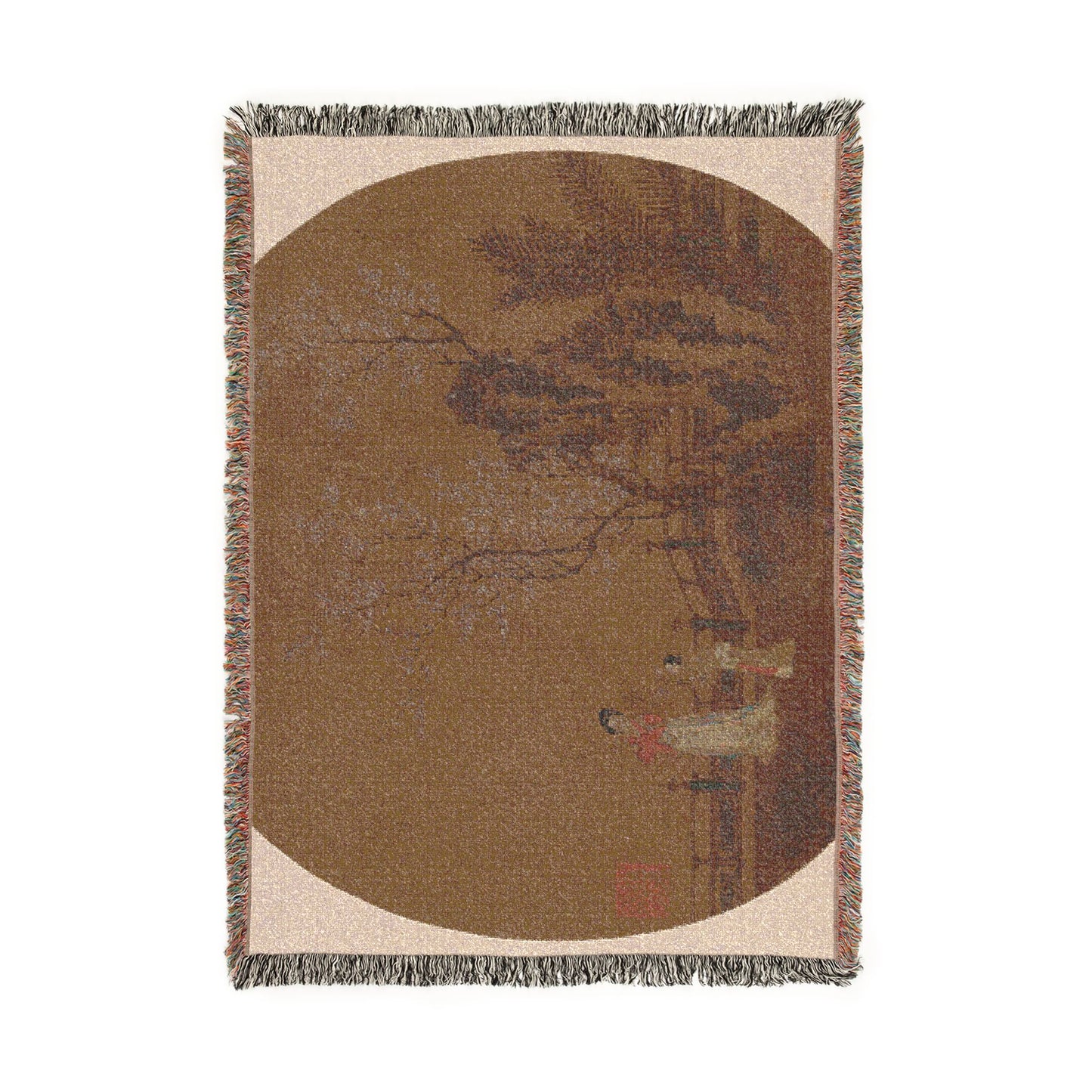 031_woman-with-female-servant-in-a-palace-garden | Woven Tapestry Blanket