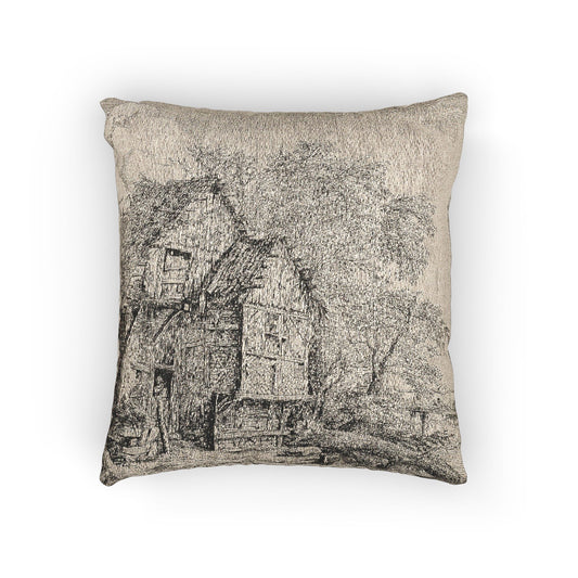 The Little Bridge — Jacob van Ruisdael Woven Pillow