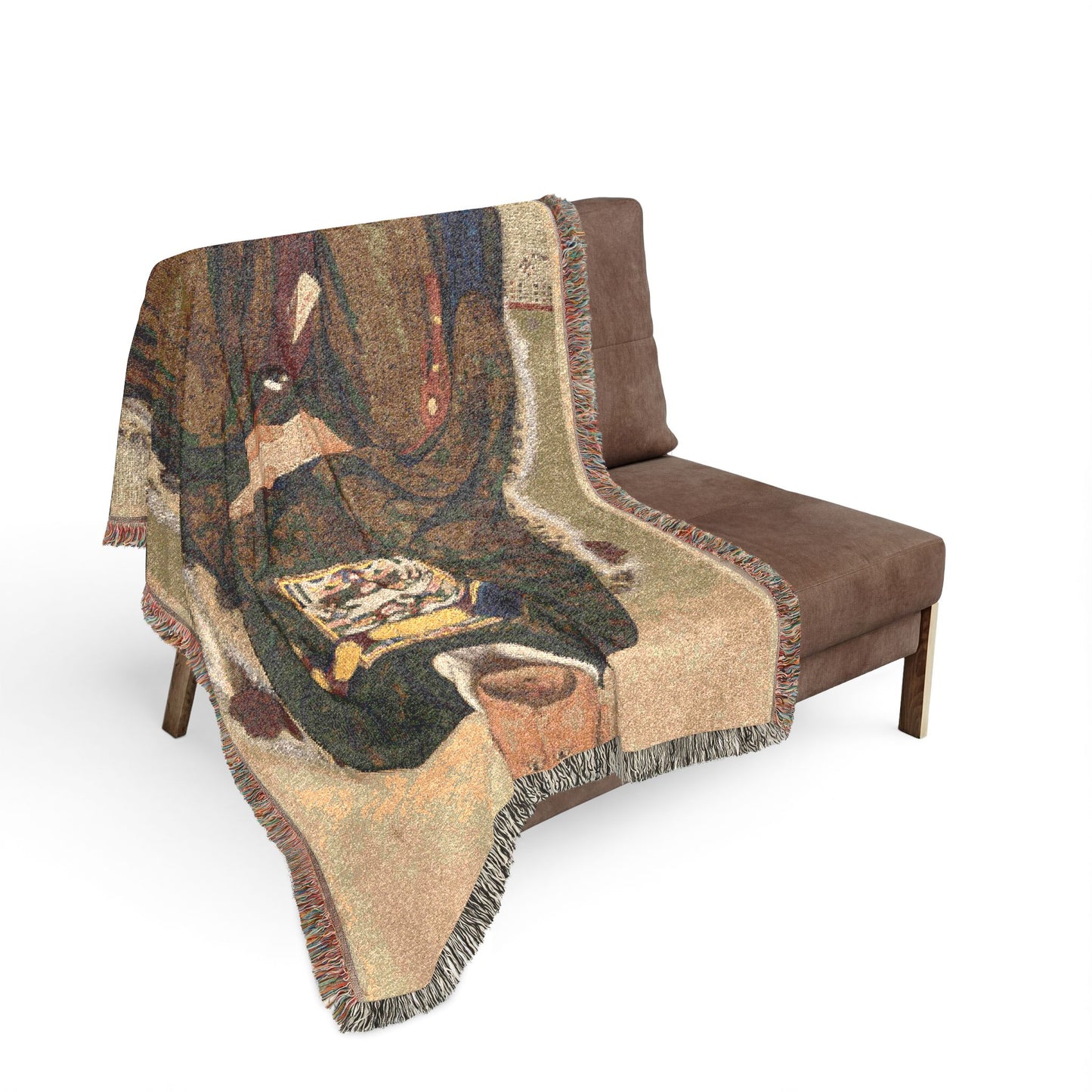 Portrait of a Government Official Woven Throw Blanket