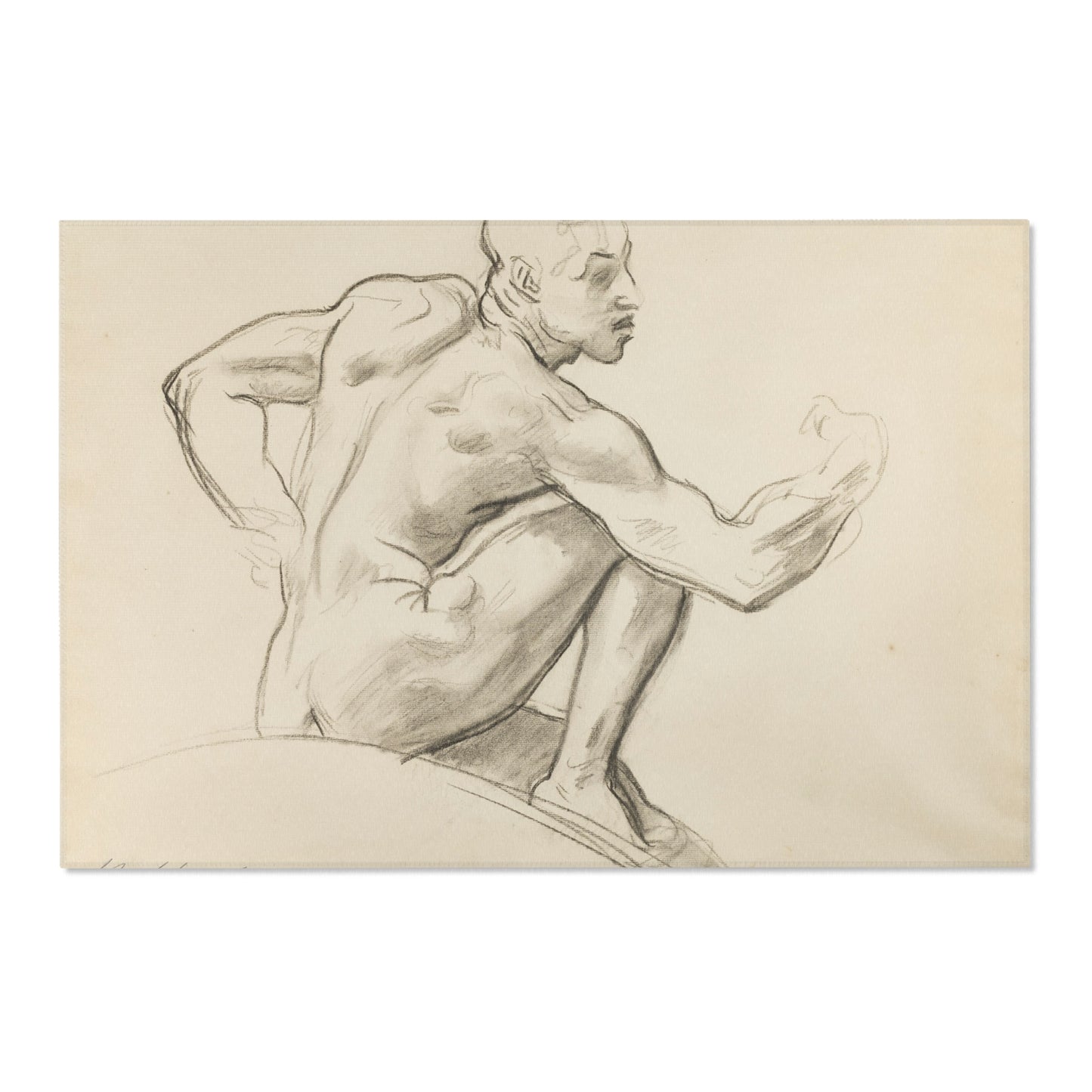 John Singer Sargent - Seated Male Nude | Area Rug