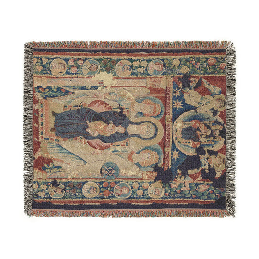 Icon of the Virgin and Child Woven Throw Blanket