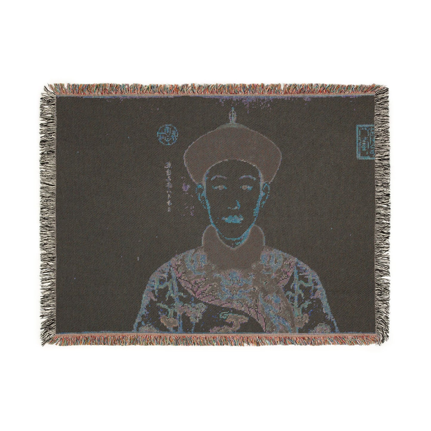 082_portraits-of-the-qianlong-emperor-and-his-tw | Woven Tapestry Blanket
