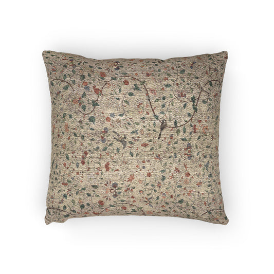Wall Panel with Garden Urns, Birds, and Flowers Pillow