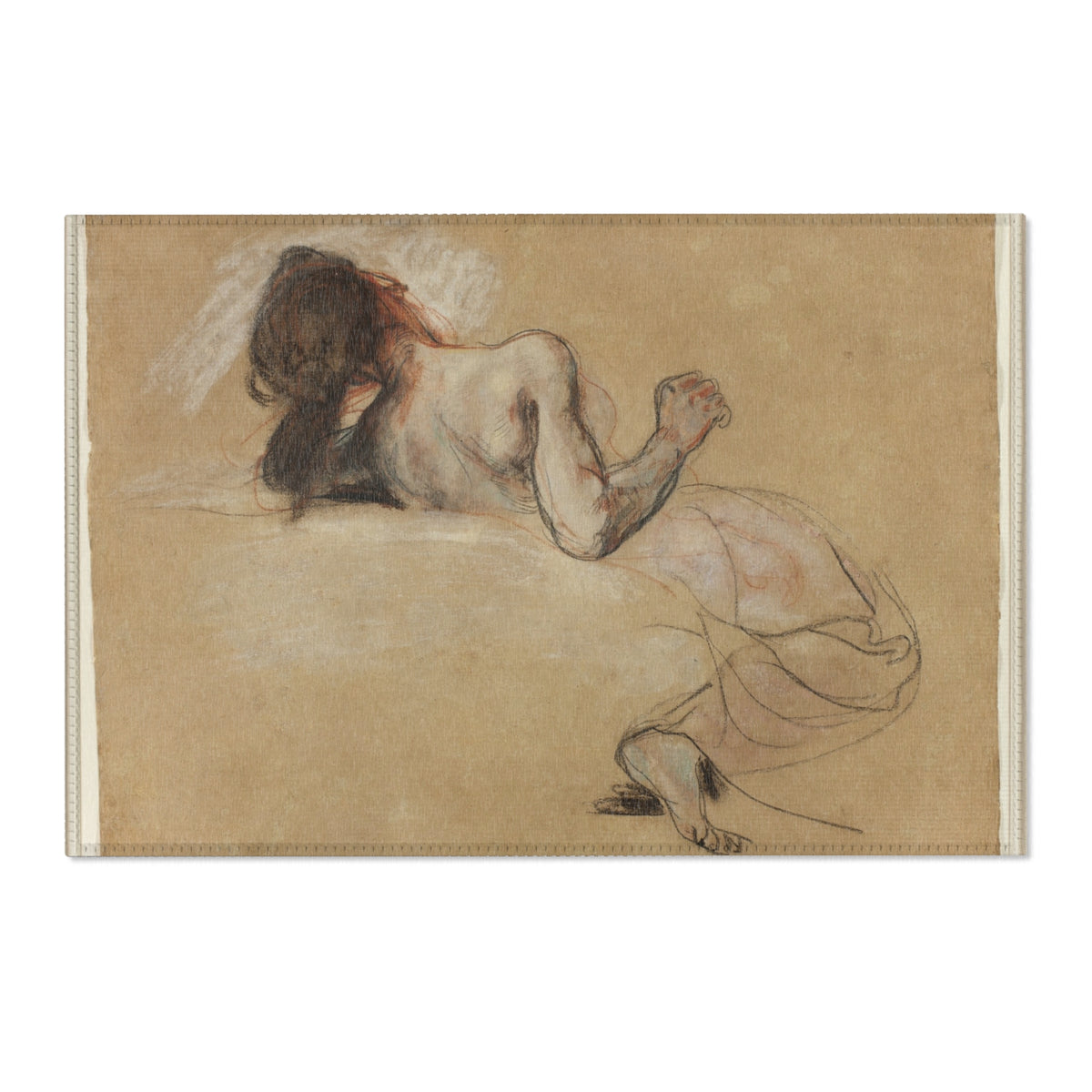 Crouching Woman — Delacroix Area Rug