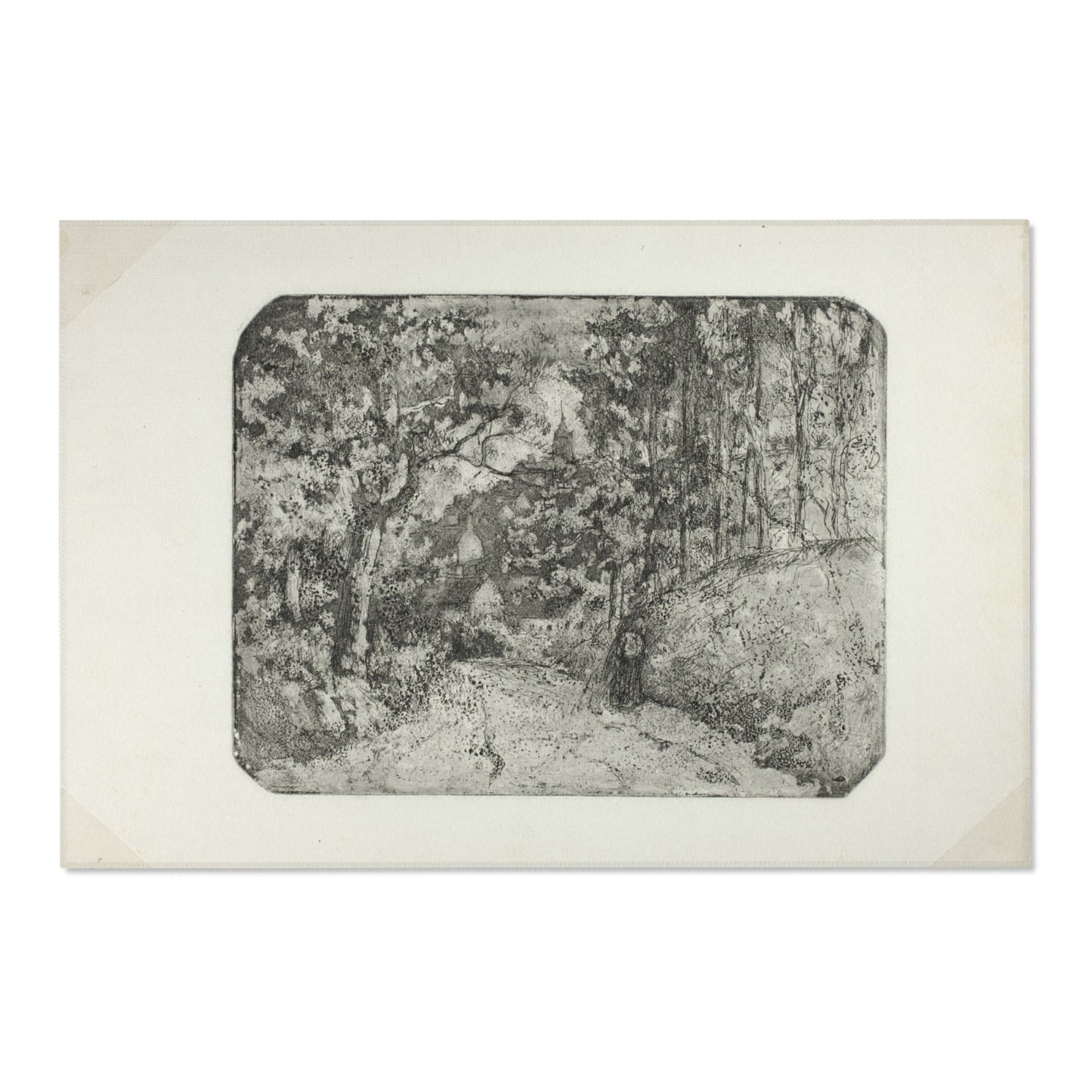 Camille Pissarro - Wooded Lane at Pontoise | Area Rug