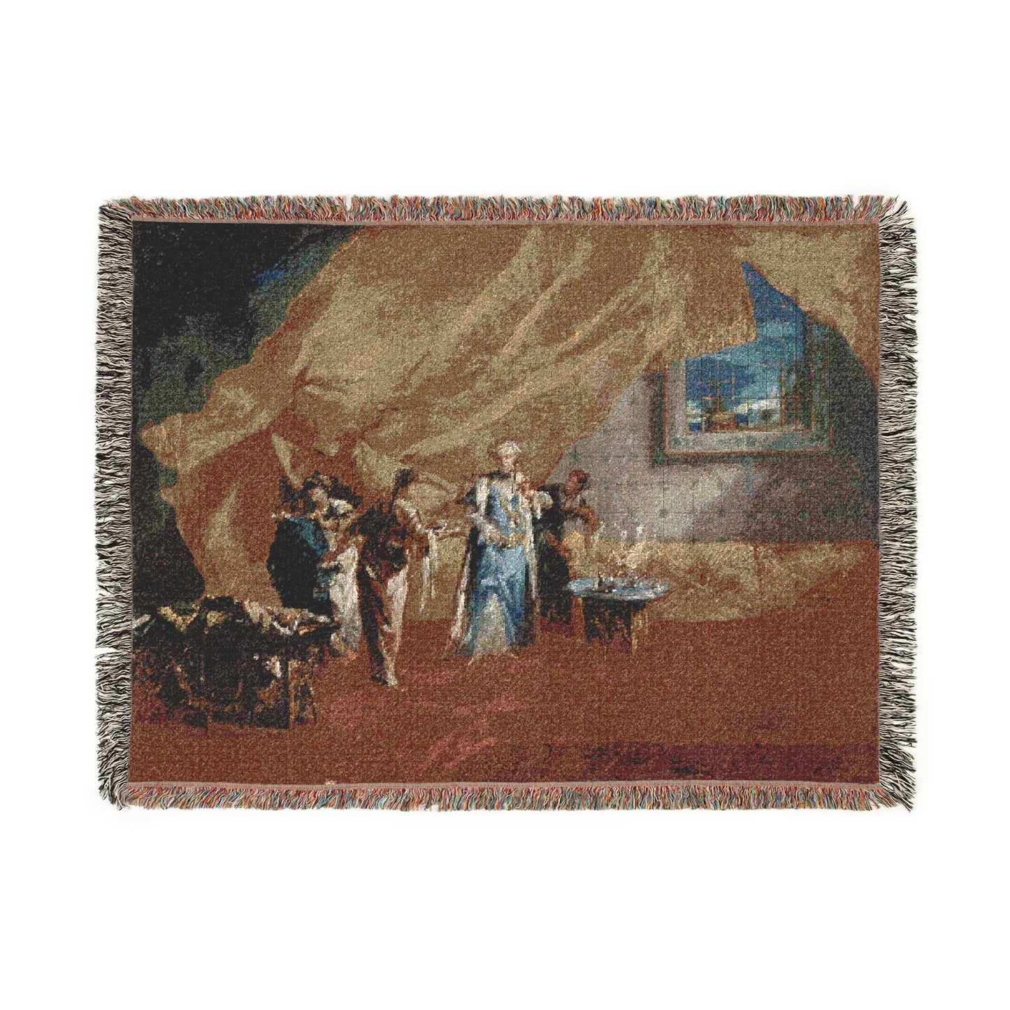 Giovanni Antonio Guardi - Interior A Sultana taking Coffee in the Harem | Woven Tapestry Blanket