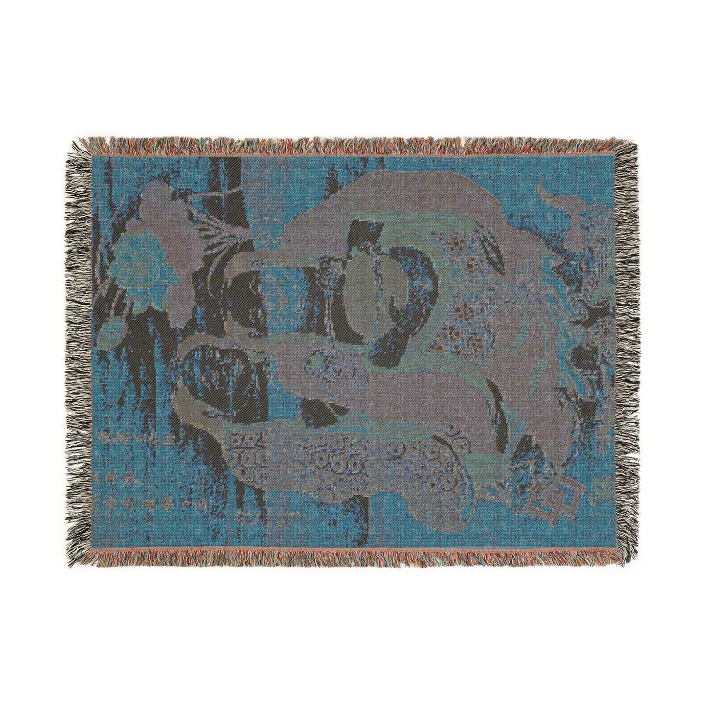 The Two Immortals of Harmony and Unity Woven Throw Blanket