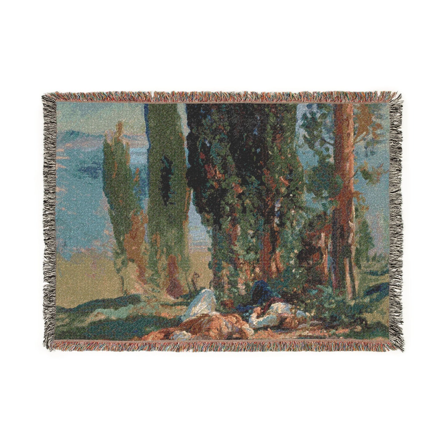 John Singer Sargent - Under the Cypress Trees at Corfu | Woven Tapestry Blanket