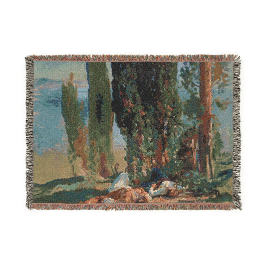 Under the Cypress Trees at Corfu — Sargent Tapestry Blanket