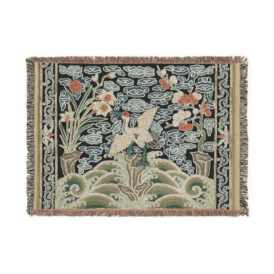 Rank Badge with Crane II Tapestry Blanket