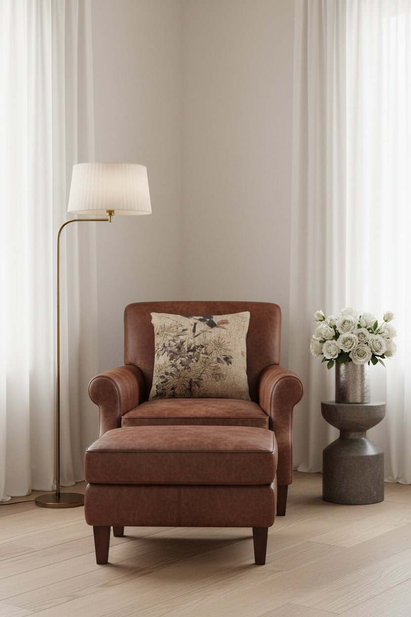 Crested Myna Birds and Chrysanthemums Pillow