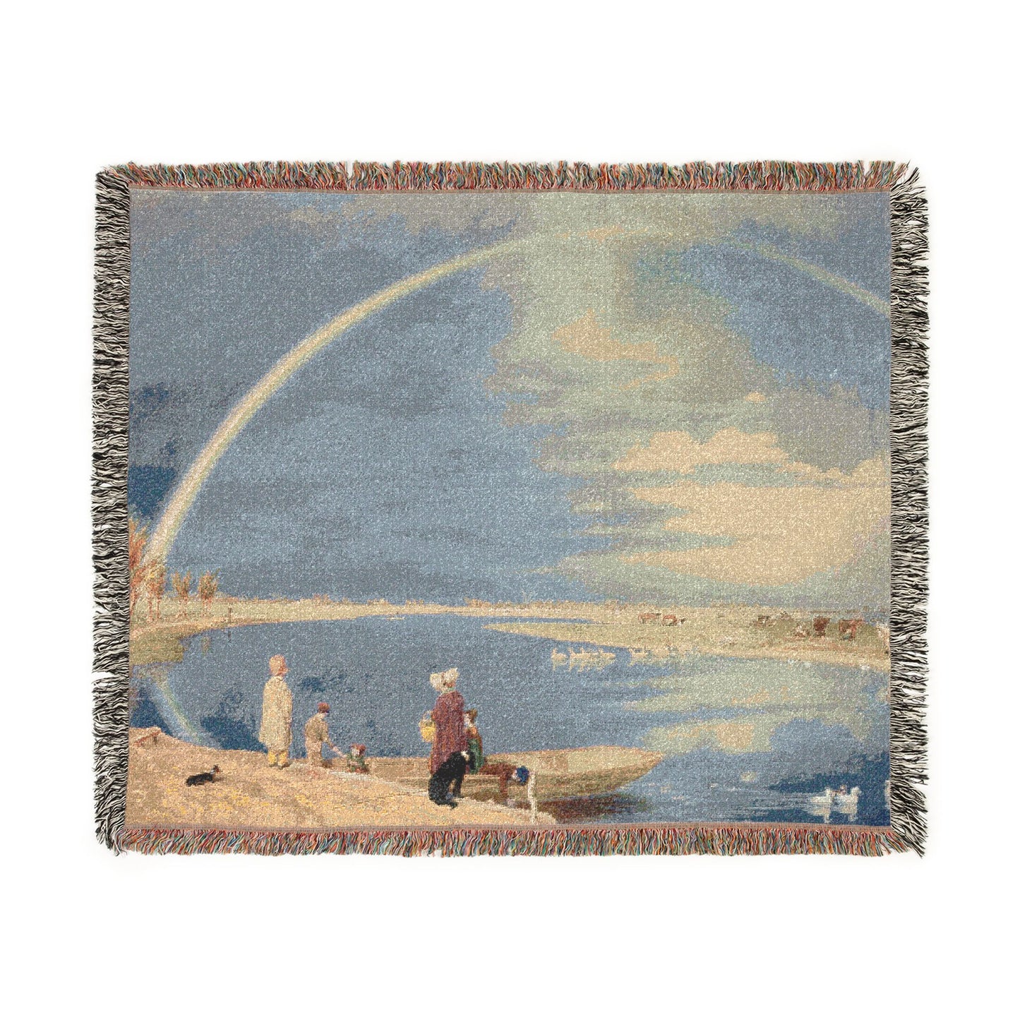 William Turner - An April Shower A View from Binsey Ferry Near Oxford, Looking Towards Port Meadow and Godstow | Woven Tapestry Blanket