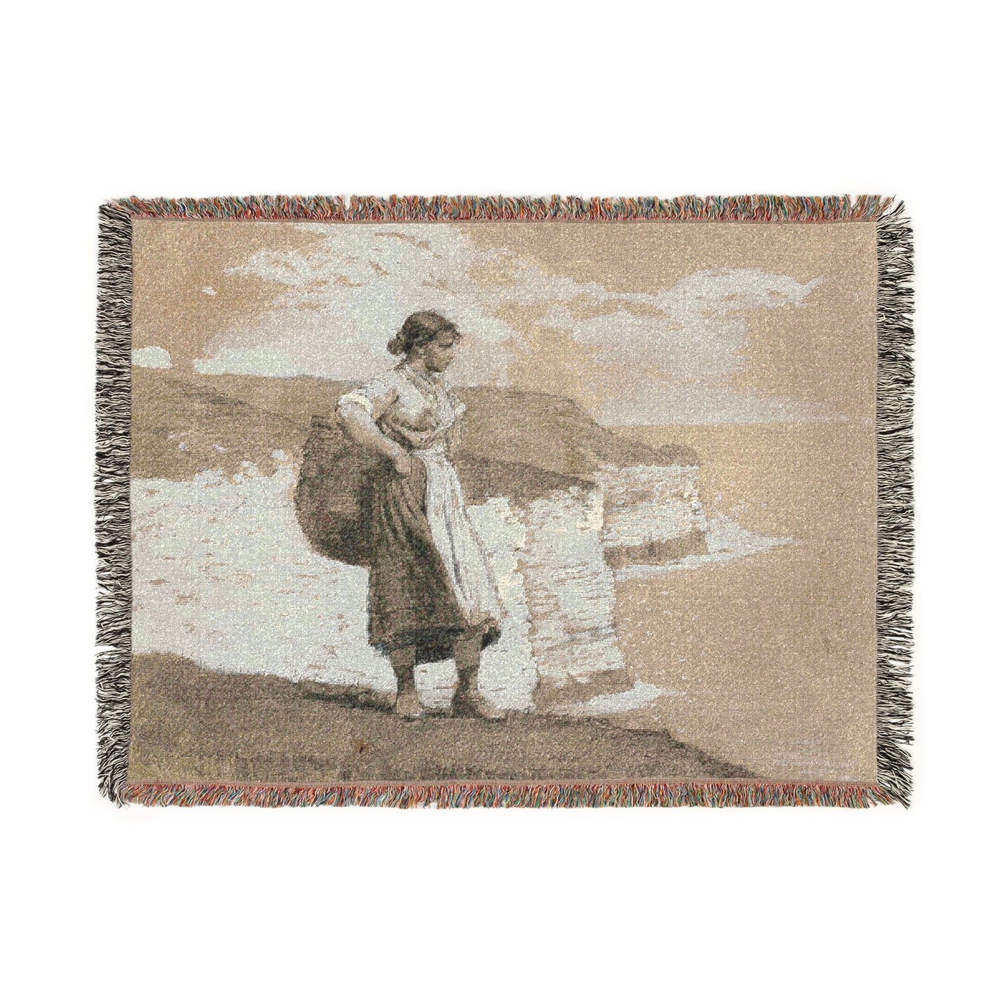 Winslow Homer - Flamborough Head, England | Woven Tapestry Blanket
