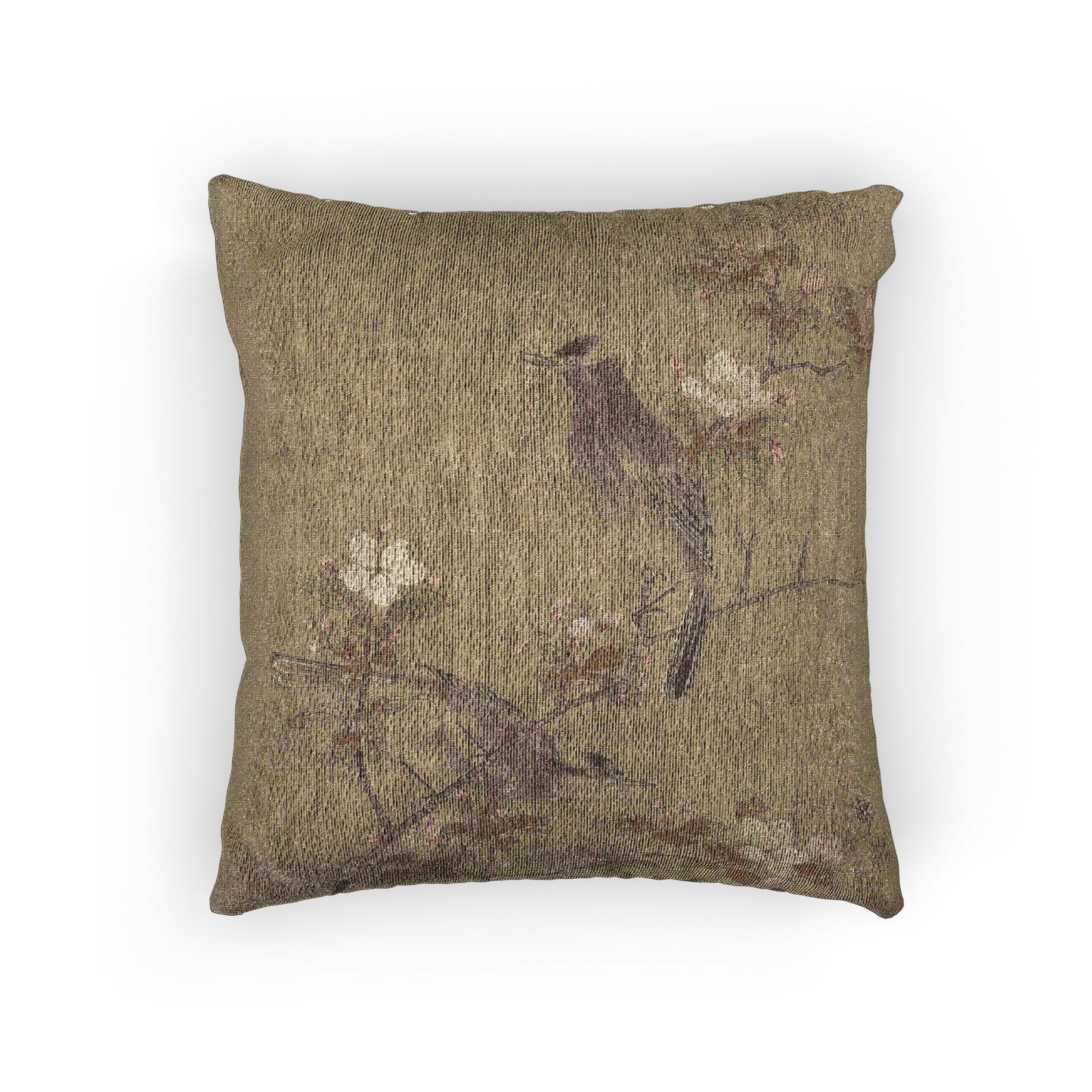 Flowers and Birds Woven Pillow