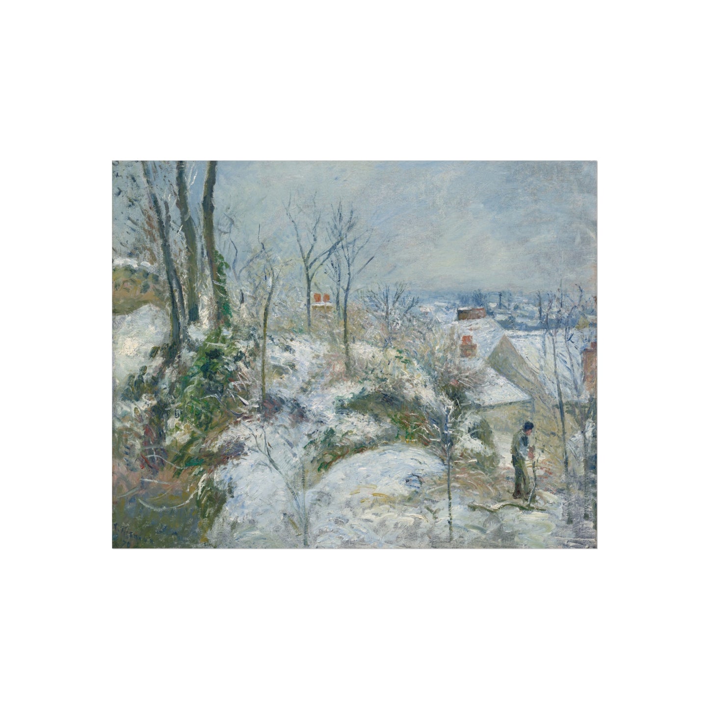 Camille Pissarro - Rabbit Warren at Pontoise, Snow | Fine Art Poster