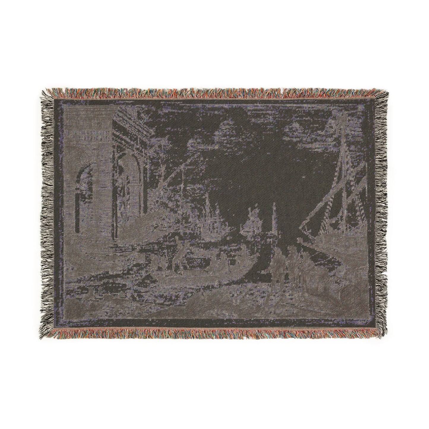 Claude Lorrain - Harbor Scene with a Lighthouse | Woven Tapestry Blanket