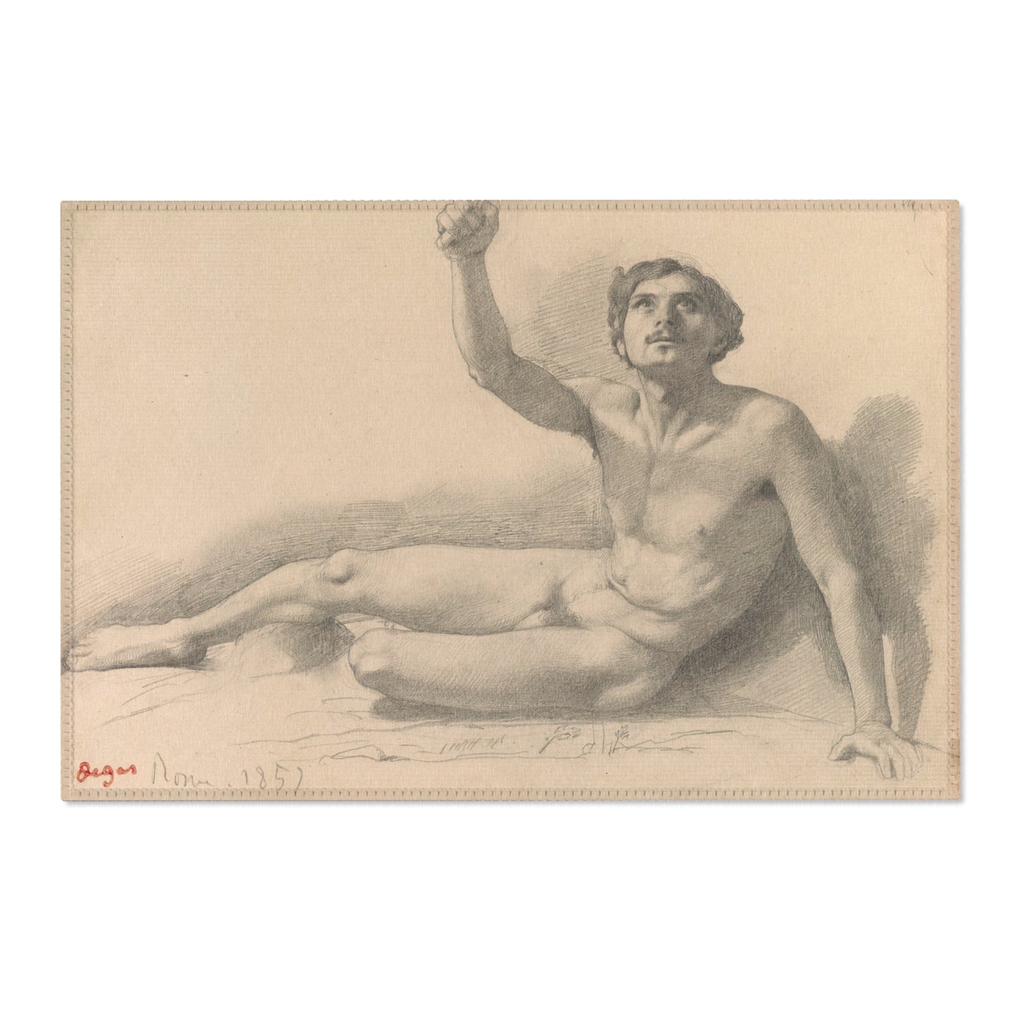 Hilaire Germain Edgar Degas - Study of a Male Nude | Area Rug