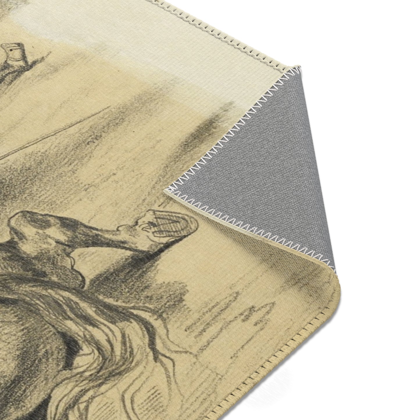 Eugène Delacroix - Fallen Horse and Dead Knight | Area Rug