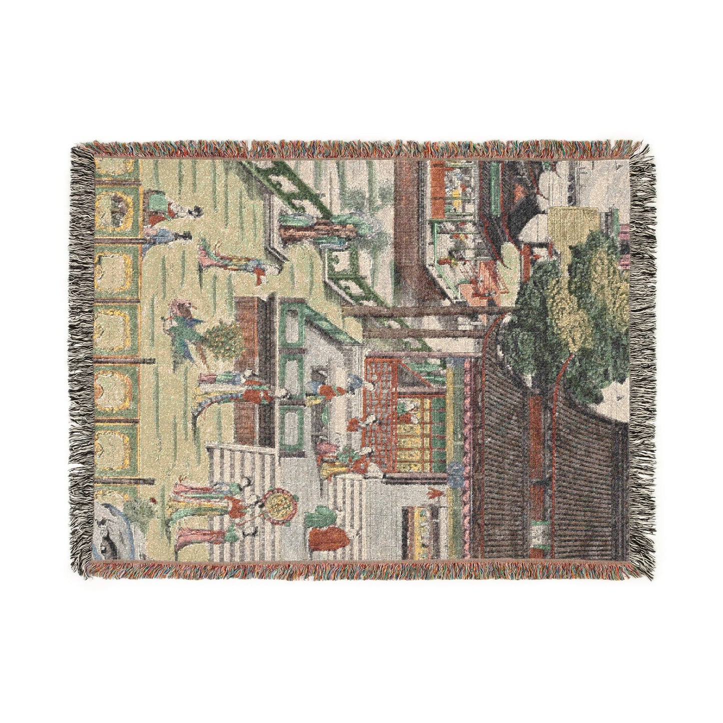 Music in the Jade Palace Woven Throw Blanket