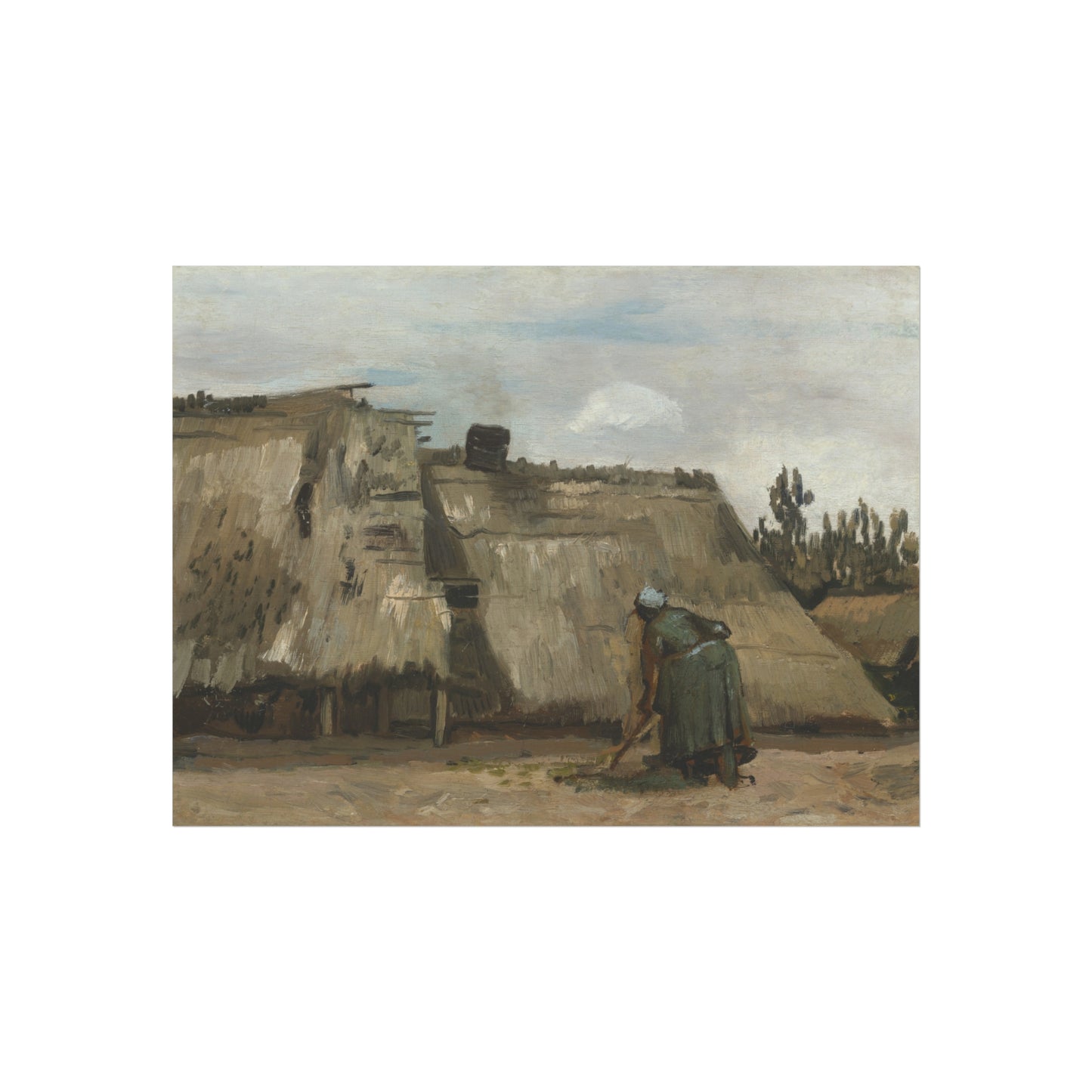 Vincent van Gogh - A Peasant Woman Digging in Front of Her Cottage | Fine Art Poster