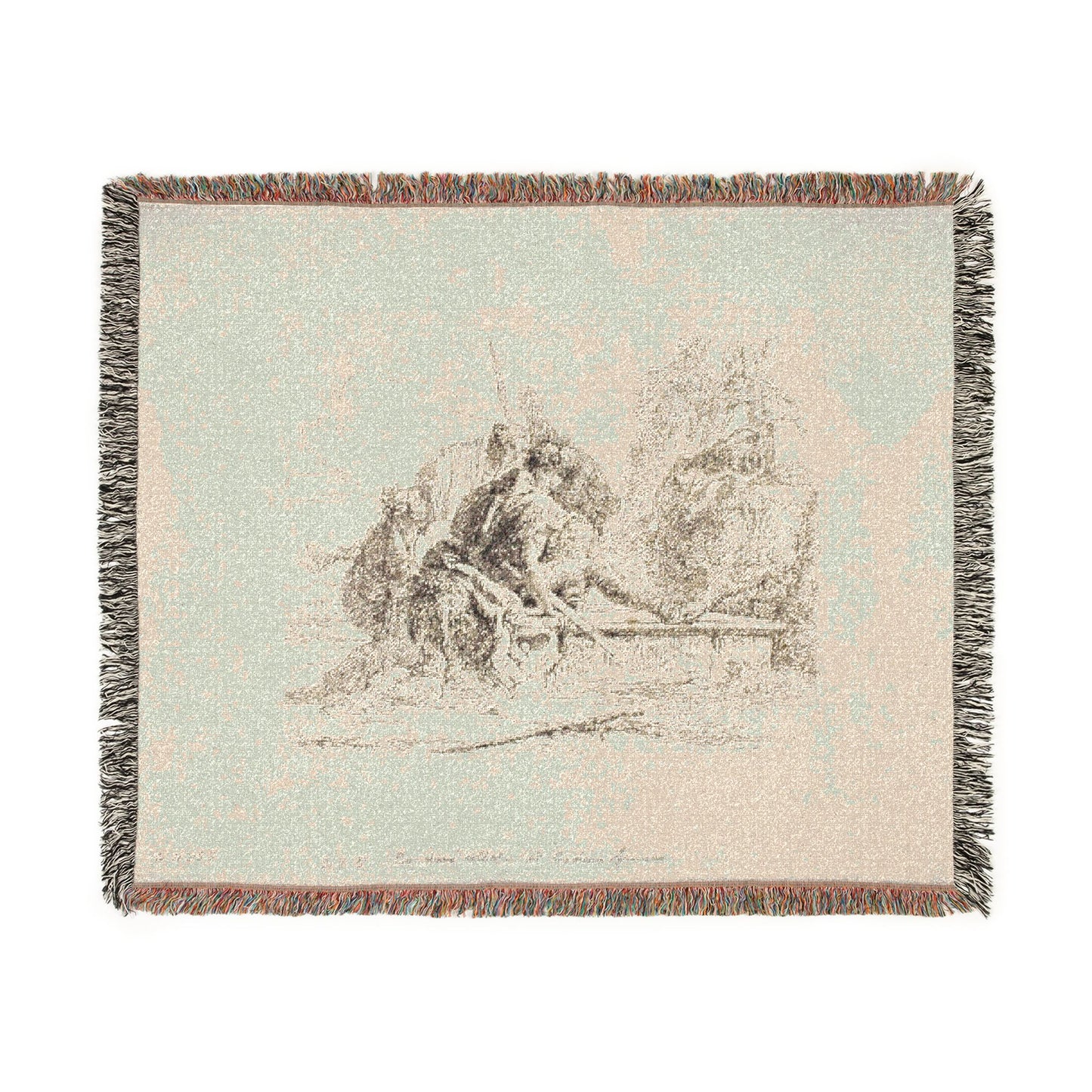Giovanni Battista Tiepolo - Two Soldiers and Two Women, from Capricci | Woven Tapestry Blanket