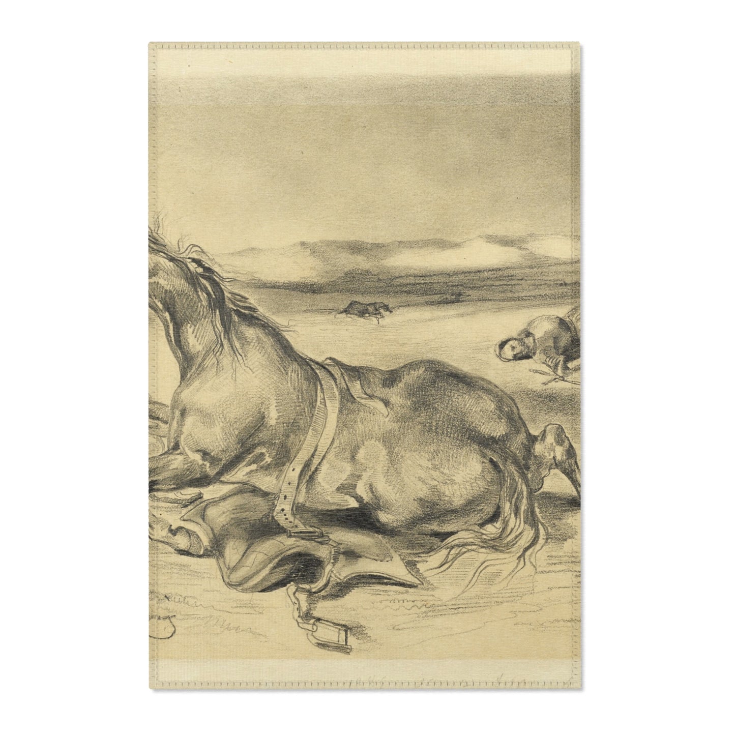 Eugène Delacroix - Fallen Horse and Dead Knight | Area Rug