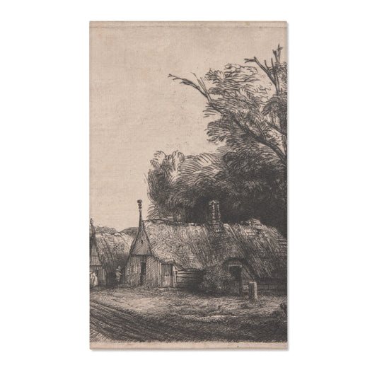 Landscape with Three Gabled Cottages — Rembrandt Area Rug