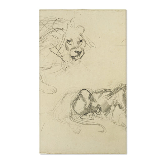 Studies of Lions — Delacroix Area Rug