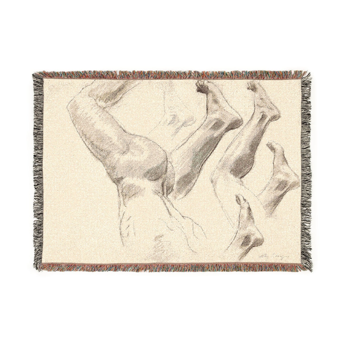 John Singer Sargent - Sketches of Legs and Feet | Woven Tapestry Blanket