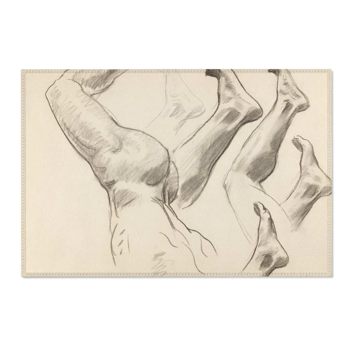 John Singer Sargent - Sketches of Legs and Feet | Area Rug