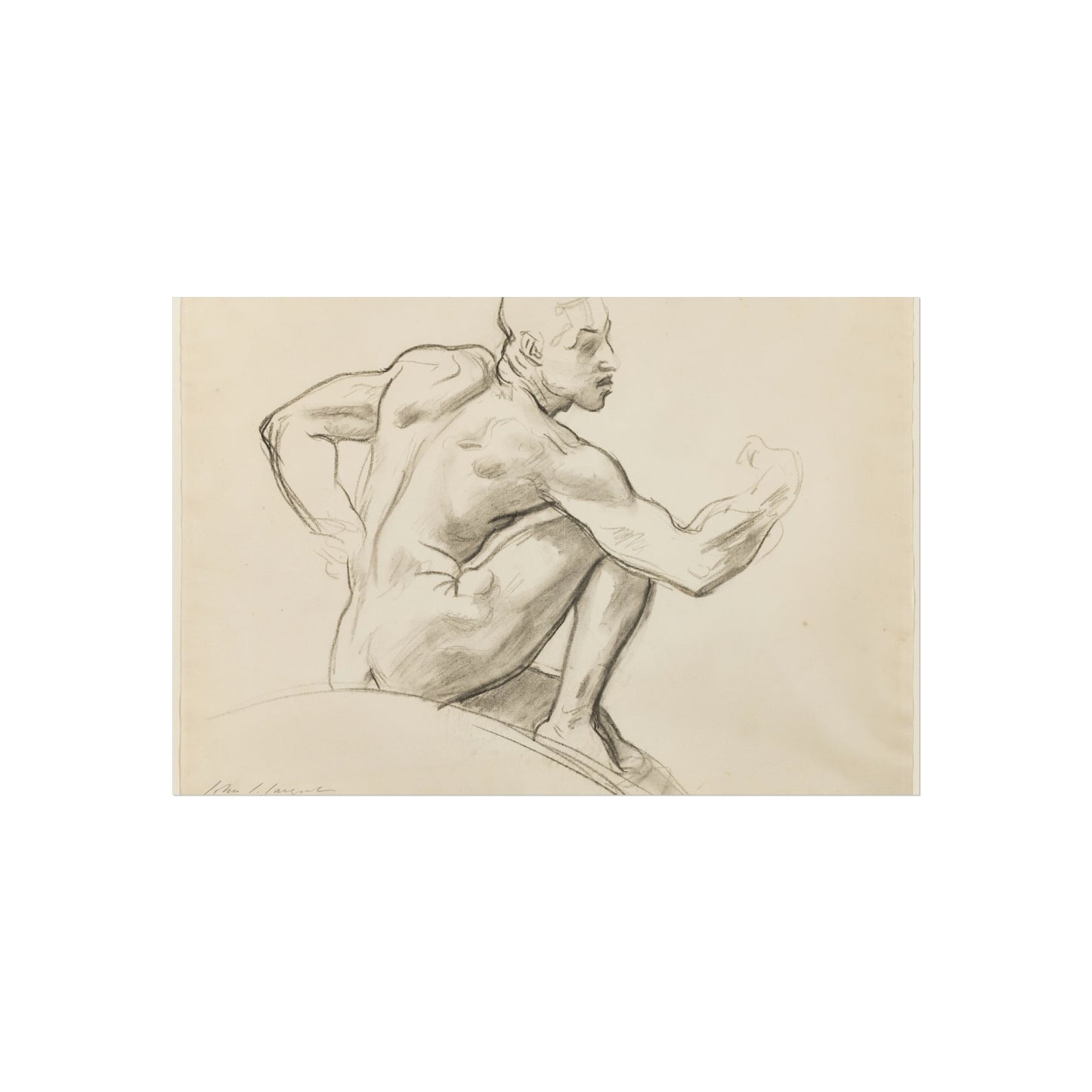 John Singer Sargent - Seated Male Nude | Fine Art Poster