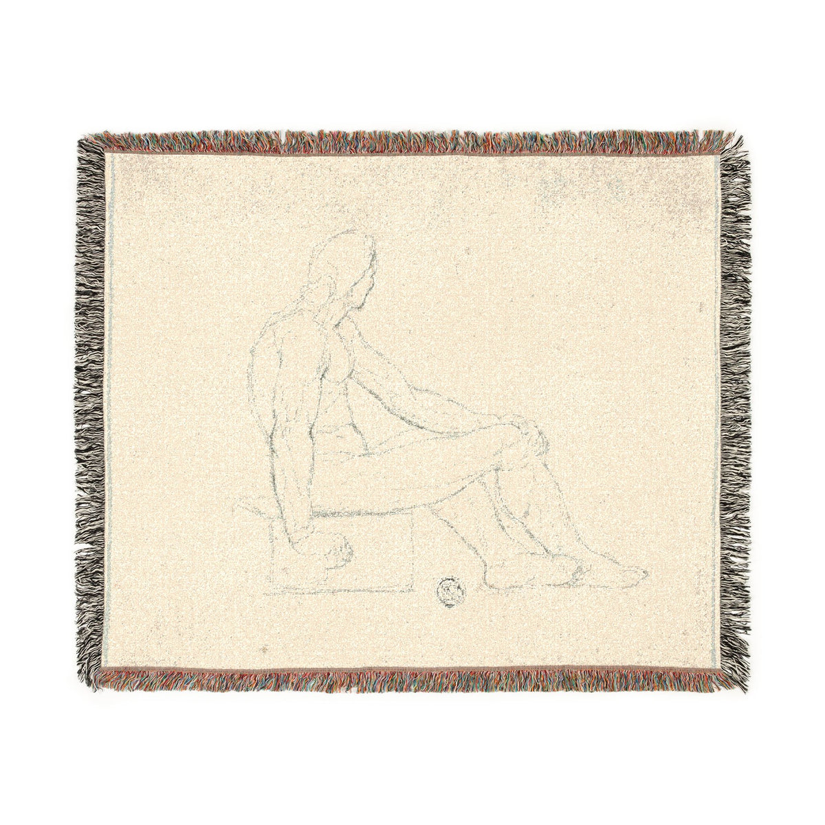 Seated Male Nude (style of David) Tapestry Blanket