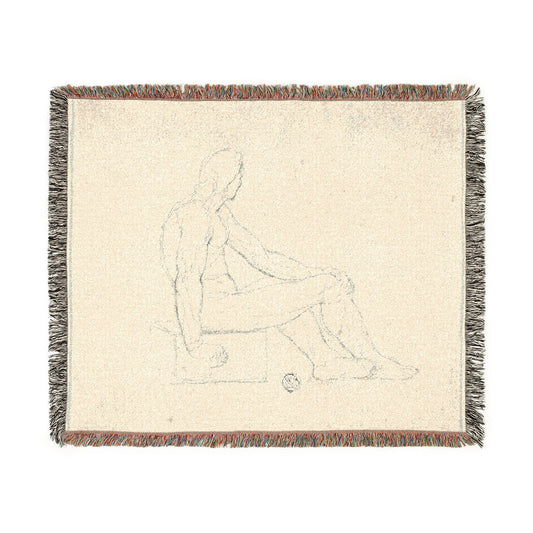 Seated Male Nude (style of David) Tapestry Blanket