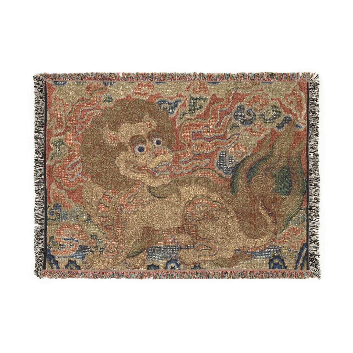 152_rank-badge-with-lion-ming | Woven Tapestry Blanket