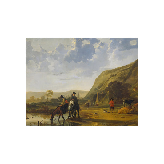 River Landscape with Horsemen — Aelbert Cuyp Fine Art Poster