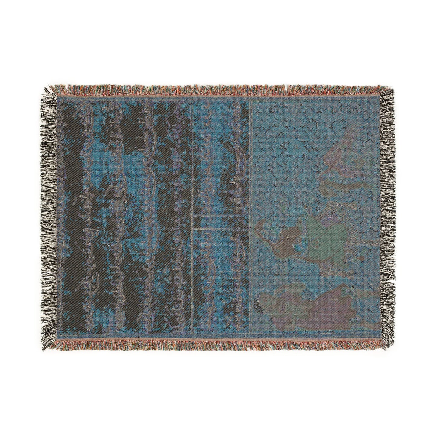 The bird of seven colors brings a sable to the pious man, from a Tuti-nama (Tales of a Parrot): Fifty-second Night Woven Throw Blanket