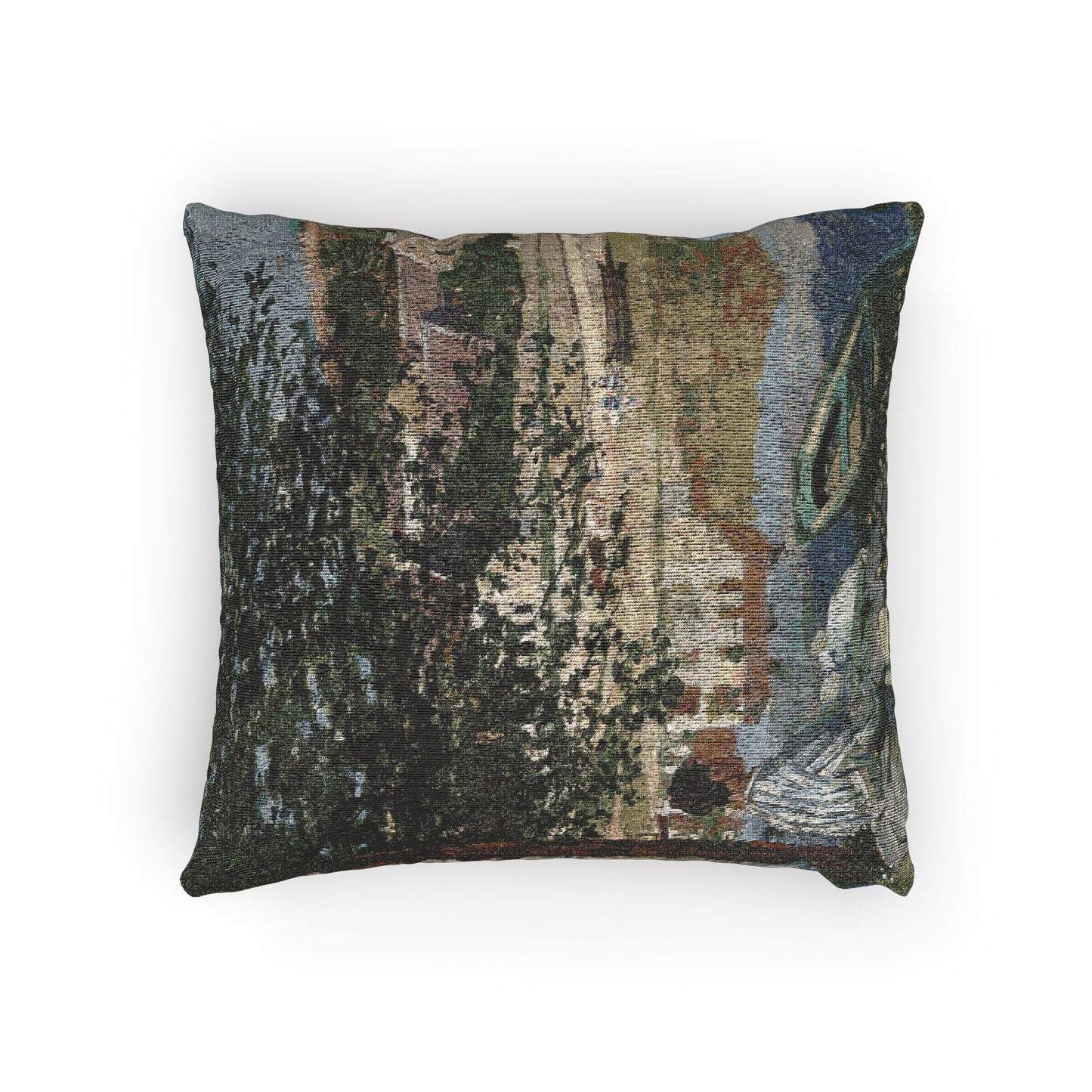 Claude Monet - On the Bank of the Seine, Bennecourt | Woven Pillow
