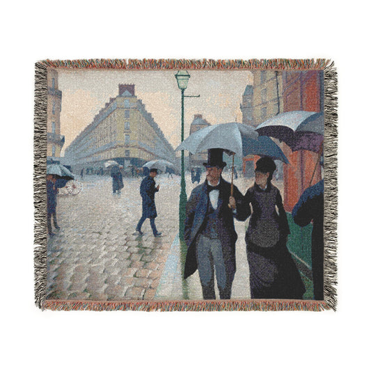 Paris Street; Rainy Day — Caillebotte Tapestry Blanket