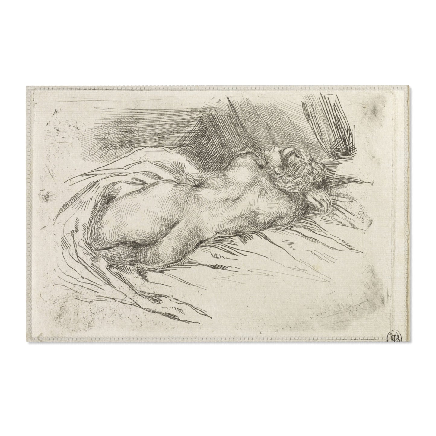 Eugène Delacroix - Study of a Woman Seen from the Back | Area Rug