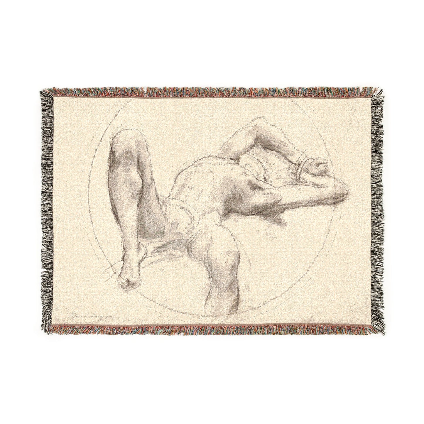 John Singer Sargent - Bound Man (recto); Sketch of Bound Man (verso) | Woven Tapestry Blanket
