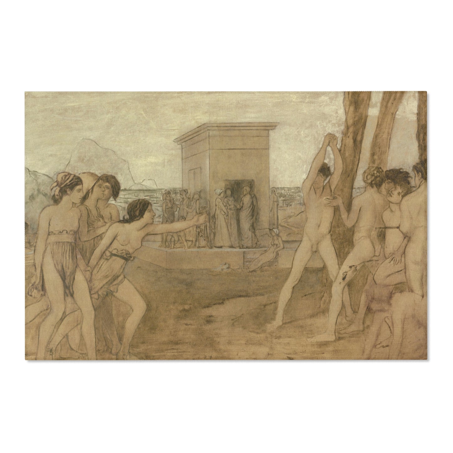 Hilaire Germain Edgar Degas - Young Spartan Girls Challenging Boys | Area Rug