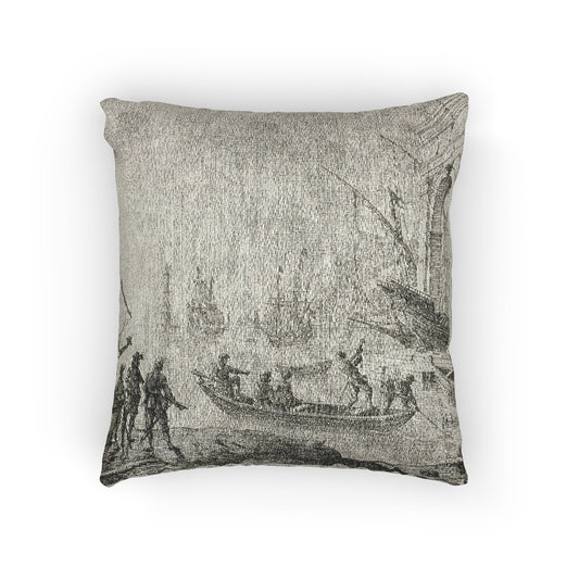 Harbor Scene with a Lighthouse — Lorrain Pillow