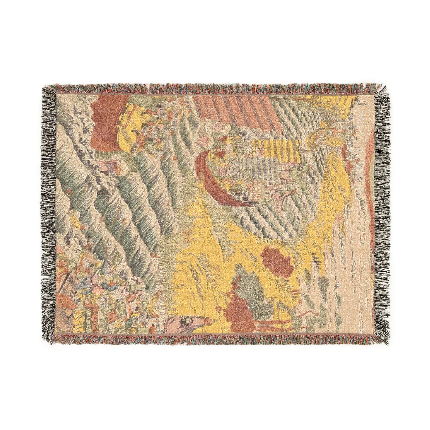 The Fierce Battle of Red Cliff Woven Throw Blanket